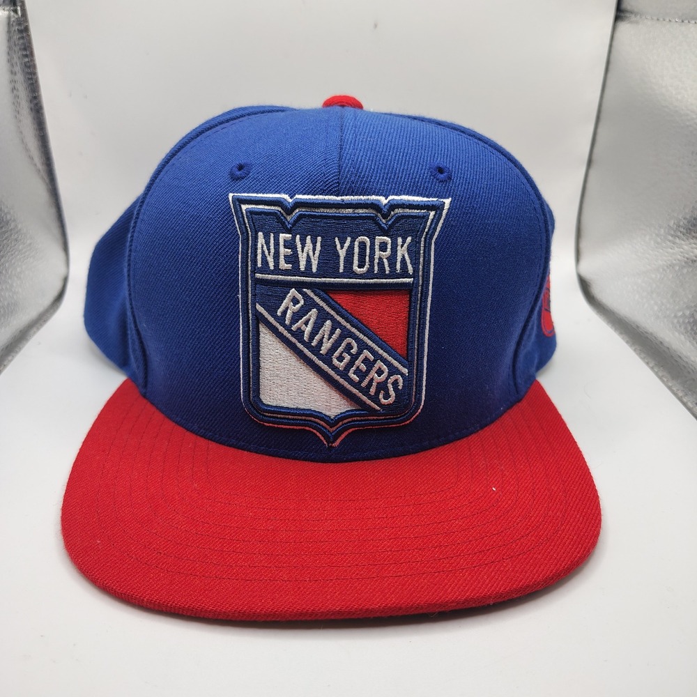 Mitchell & Ness New York Rangers Vintage Hockey Snapback Hat Blue Red NHL Cap